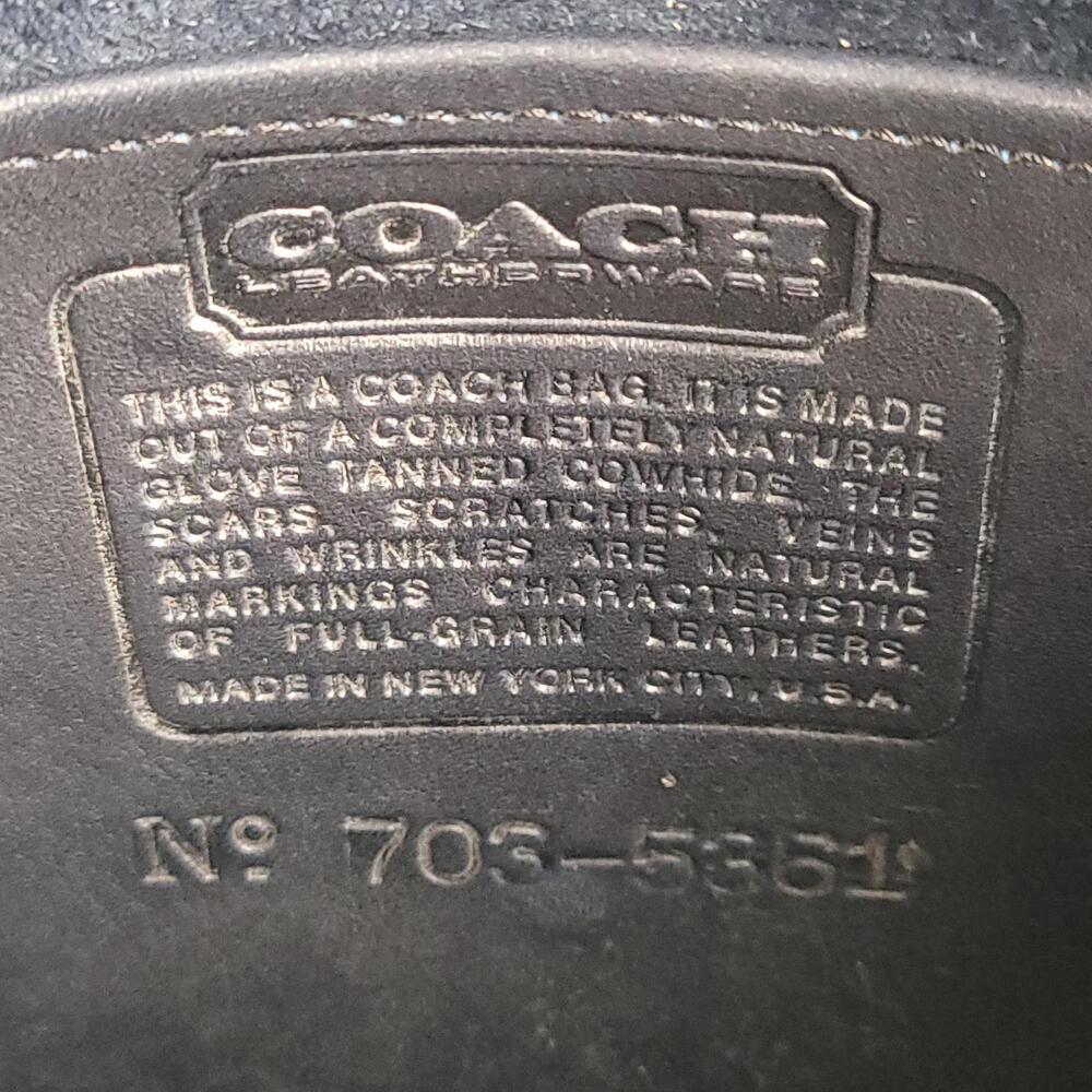 COACH Vintage Crescent Saddle Shoulder Bag 9235 NYC Navy Blue Leather Turn Lock - Picture 13 of 15